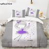 Комплект постельного белья для девочек King Full Size Purple Fairy Casting Magic Twin Комплект постельного белья из микрофибры с мультяшным принтом в девчачьем стиле Покрывало для пододеяльника