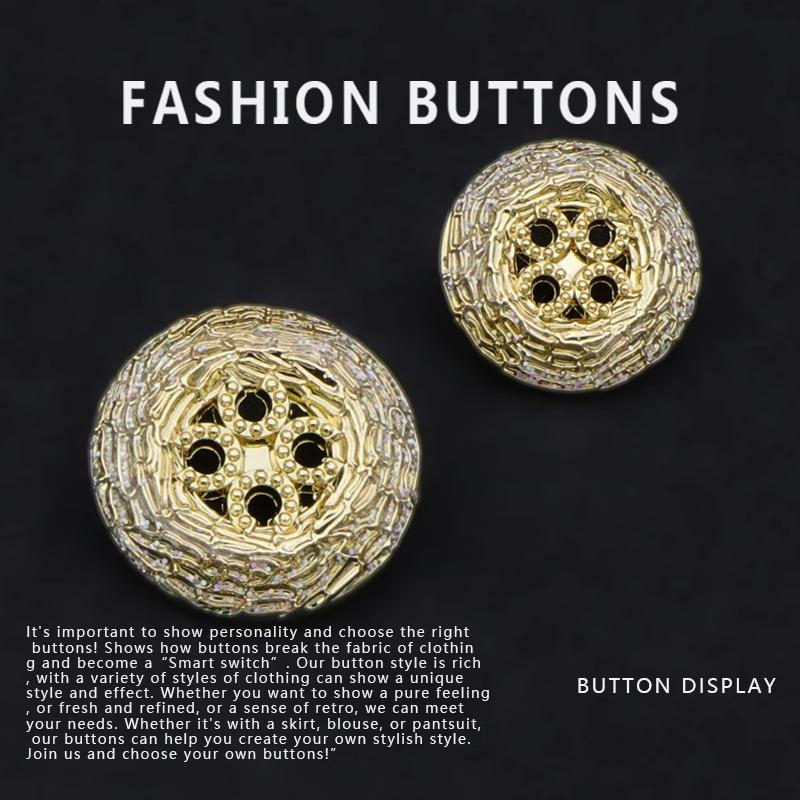 Металлические круглые пуговицы для пальто Высококлассный маленький ароматный женский свитер кардиган Изысканная одежда Золотые пуговицы Daquan