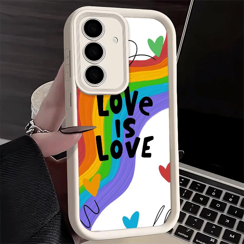 Phone Case for Samsung Galaxy S26 S25 Ultra S24 FE LGBT Rainbow Love Is Love Shell S23 Plus S22 + S21 S20 5G Soft Silicone Funda