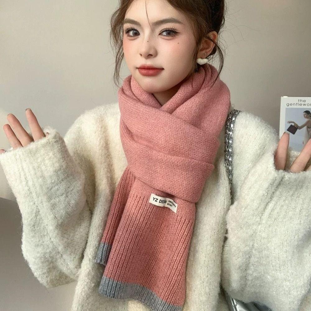 Warm Winter Wool Scarves Korean Style Women Cashmere Shawl Elegant Multicolor Knitted Scarf  Female