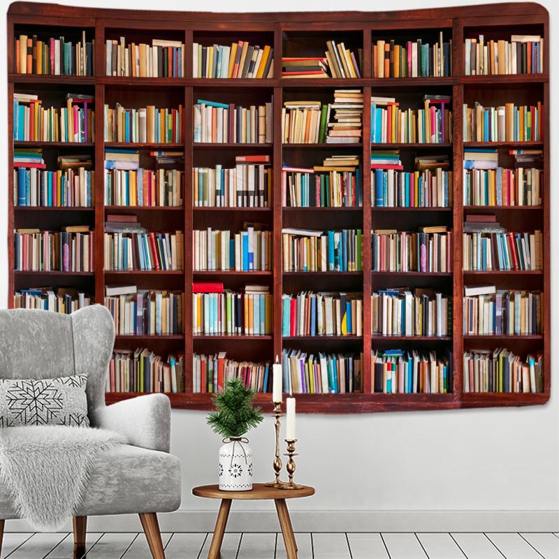 Ретро книжная полка, винный шкаф, 3d гобелен, художественный настенный чехол, покрывало, домашний декор для спальни, загадочная библиотека
