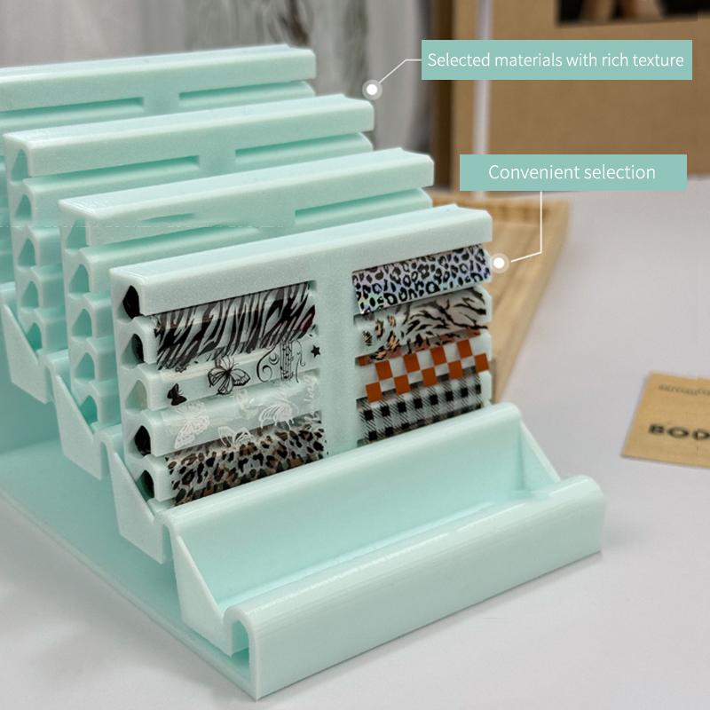 Colorful Nail Art Display Holder Storage Box for Transfer Paper Organizer for Nail Foil Stickers Suitable for Home and Salon Use