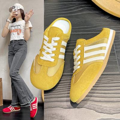 Баотоу полутапочки женская летняя верхняя одежда 2025 новые супер огненные немецкие кроссовки без каблука с плоской подошвой ленивые женские туфли с одной педалью