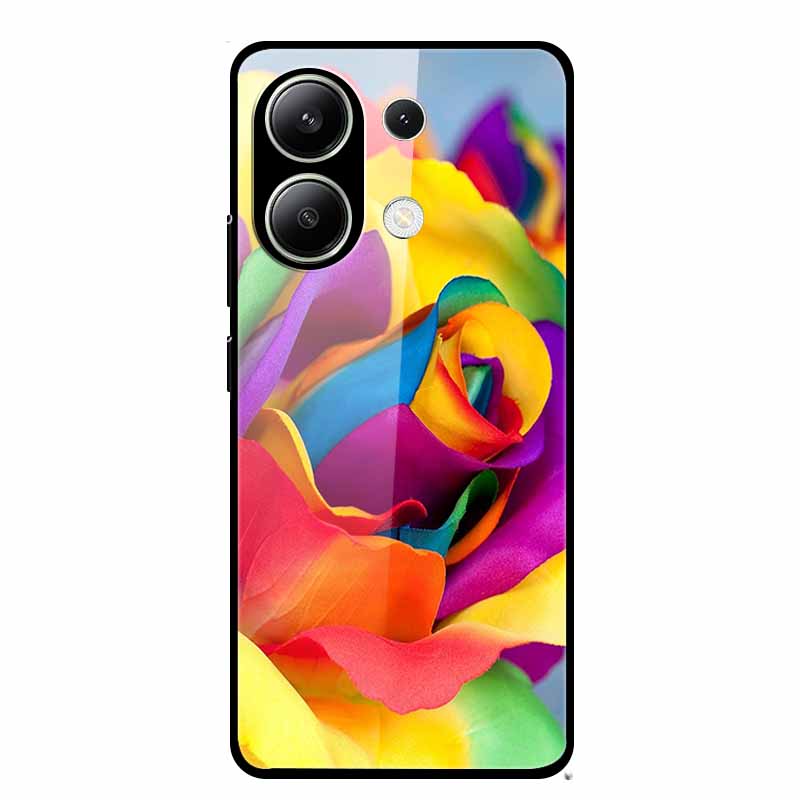 Стеклянный чехол для Xiaomi Redmi Note 13 Чехол Мягкий бампер Закаленное стекло Жесткая задняя крышка Для телефона Redmi Note 13 Pro Чехол Funda Coque