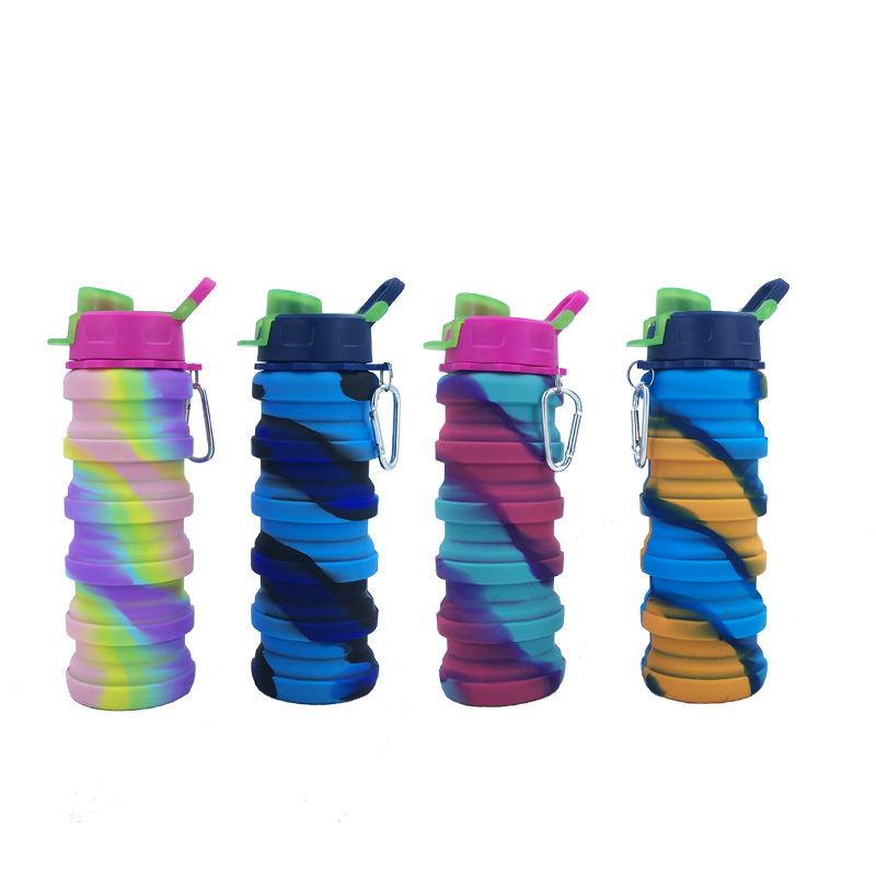 Silicone Active Bottle Creative Foldable Lightweight to Carry Mountaineering Water Cup Outdoor Activity Bicycle Retractable Bottle