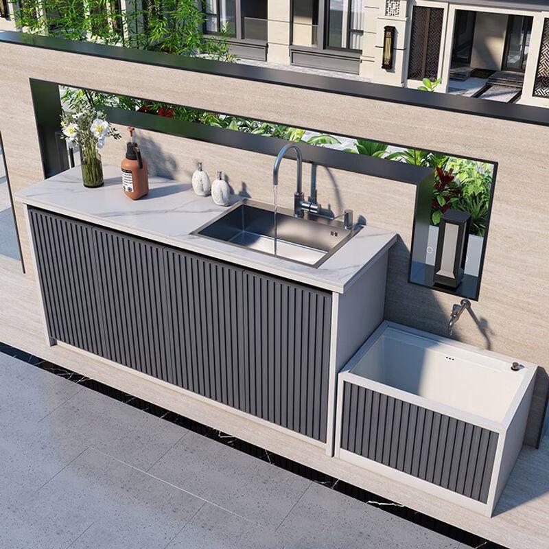 Комбинированная раковина и мойка для швабр из алюминиевого сплава для улицы