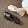 Retro Half-slipper Women's Shoes New Low-heeled Single Shoes Versatile Flip-flops