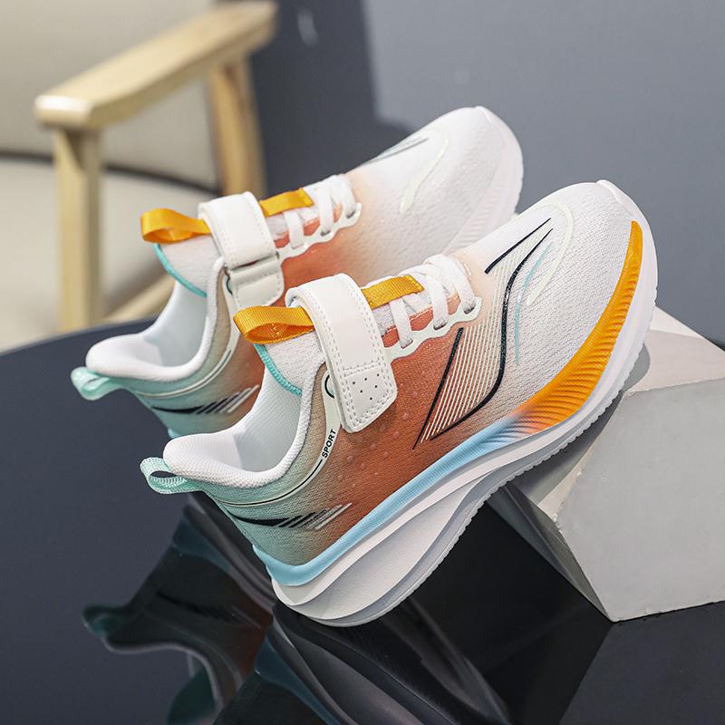 Новая мужская обувь среднего и большого размера на липучке, кроссовки для начальной школы, детская повседневная обувь с пружинящей подошвой