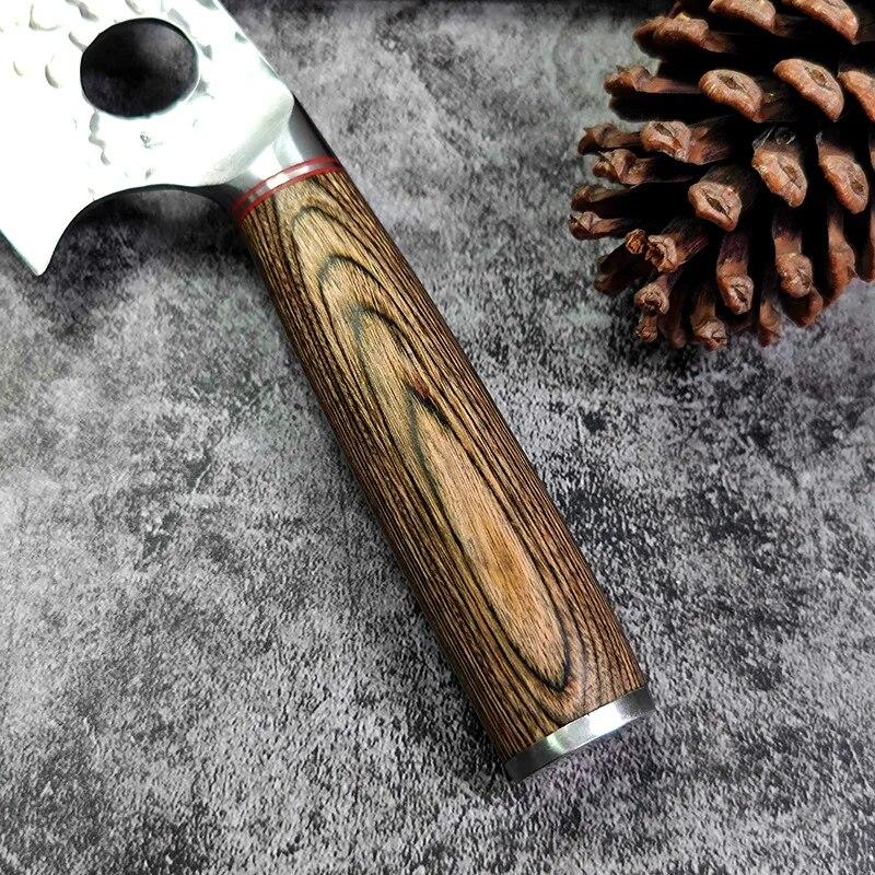 Нож для обвалки из нержавеющей стали, уличный нож с деревянной ручкой, многофункциональный удобный бытовой кухонный нож, ковочное кольцо, удобное ощущение