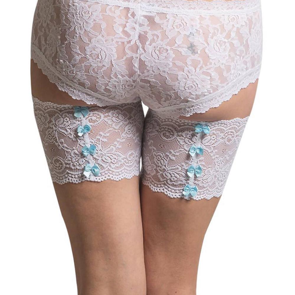 Женские кружевные эластичные повязки на бедра с бантом, предотвращающие натирание бедра, носки