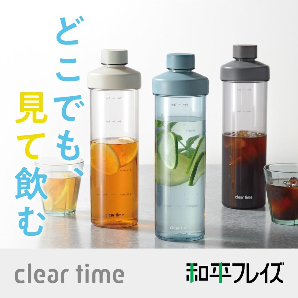 Бутылка для воды Wahei Phrases, кружка, бутылка для воды, 1 л, синяя, с широким горлом, кувшин, бутылка для холодной воды, бутылка для холодильника в любом месте, прозрачная бутылка RH-1746