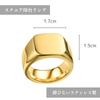 [N-Style] Seal Stand Ring Ring Stainless Square Thick Wide Rugged Larger Simple Men's Gold Silver Fashionable Cool (Silver, 19)