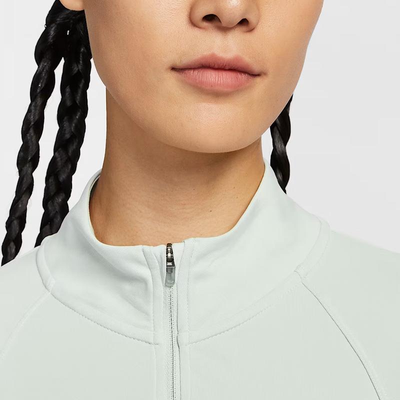 Nike Женская футболка с длинным рукавом, однотонная, с высоким воротником, топ HV2843-034