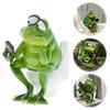 1Pc Resin Frog Ornament Funny Frog Sitting Toilet Figiure Ornament Cute Frog Desktop Ornament for Bedroom Patio Garden Bathroom