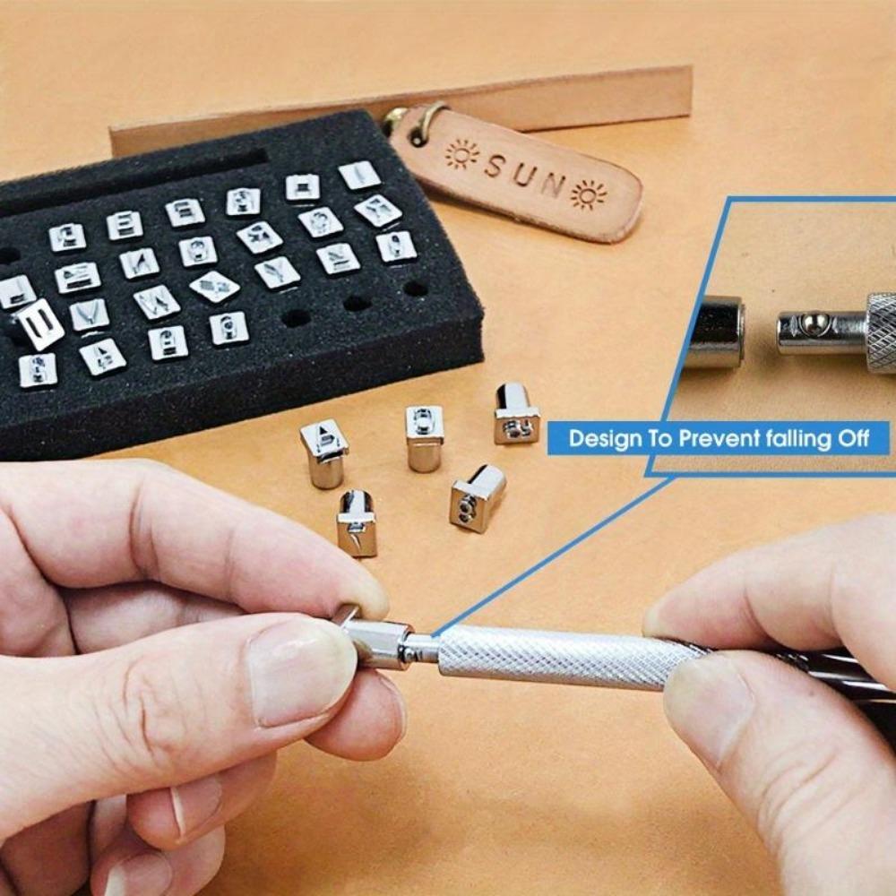 Набор из 37 предметов для штамповки цифр и букв на коже 3,5 мм/6,5 мм Инструмент для кожевенного ремесла Набор штампов-дыроколов своими руками
