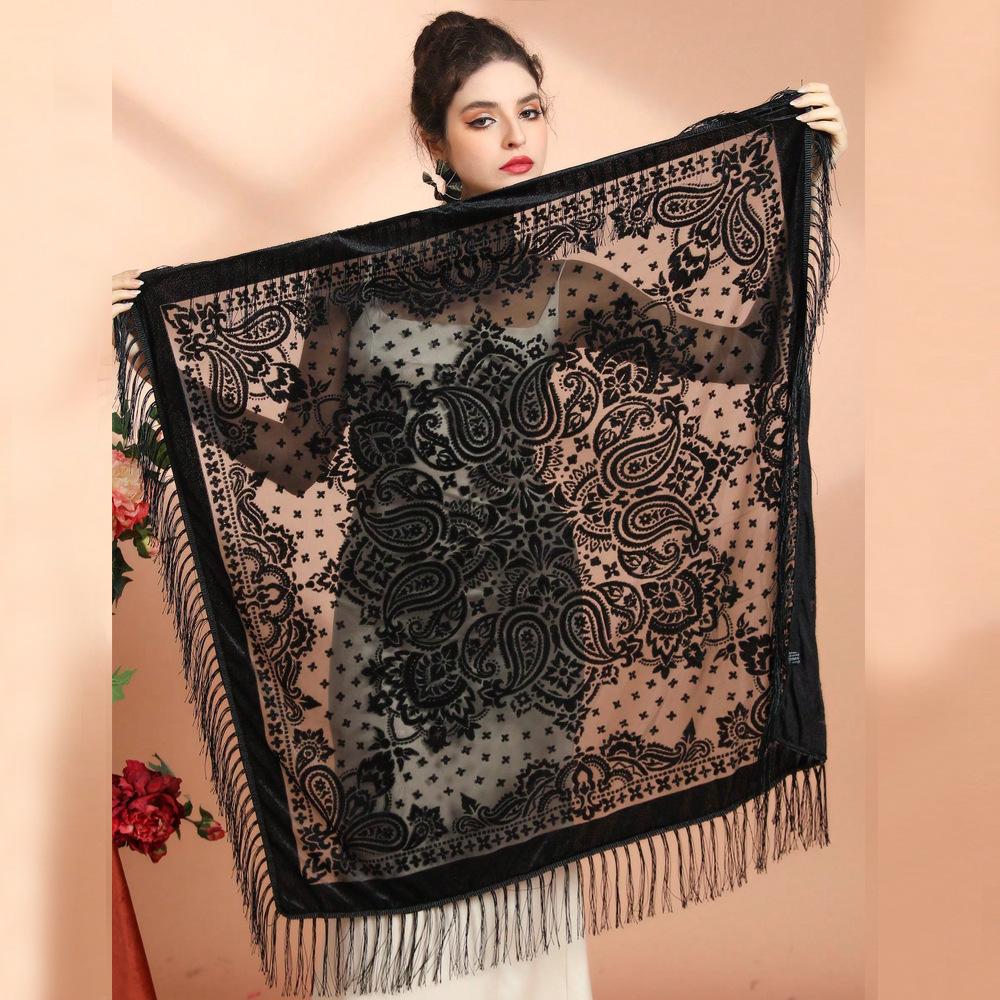 Women's Velvet Shawl and Wrap for Outwear Evening Party Prom Dress Accessories Scarf Large Square Shawl and Wraps