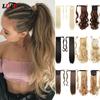 Long Wave Wrap Around Ponytail Clip In Hair Extension Synthetic Pony Tail Natural False Fake Hair Heat Resistant Fiber