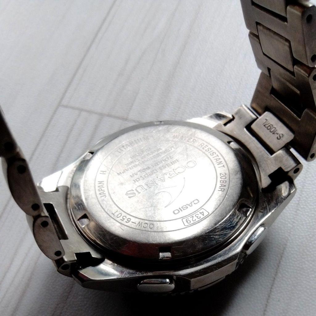 Б/у Рабочий item CASIO OCEANUS Радиоуправляемый Солнечный Хронограф из Титана