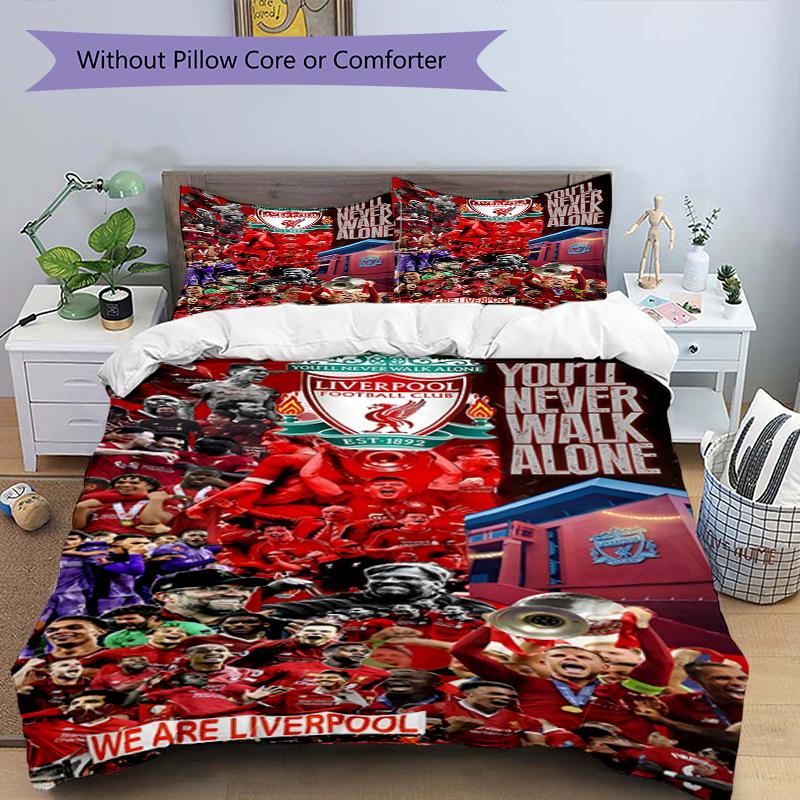 3pcs Duvet Cover Set (1*Duvet Cover + 2*Pillowcase, Without Core),Football team.C Print Bedding Set, Bedroom Decor, All‑Season, Birthday Gift