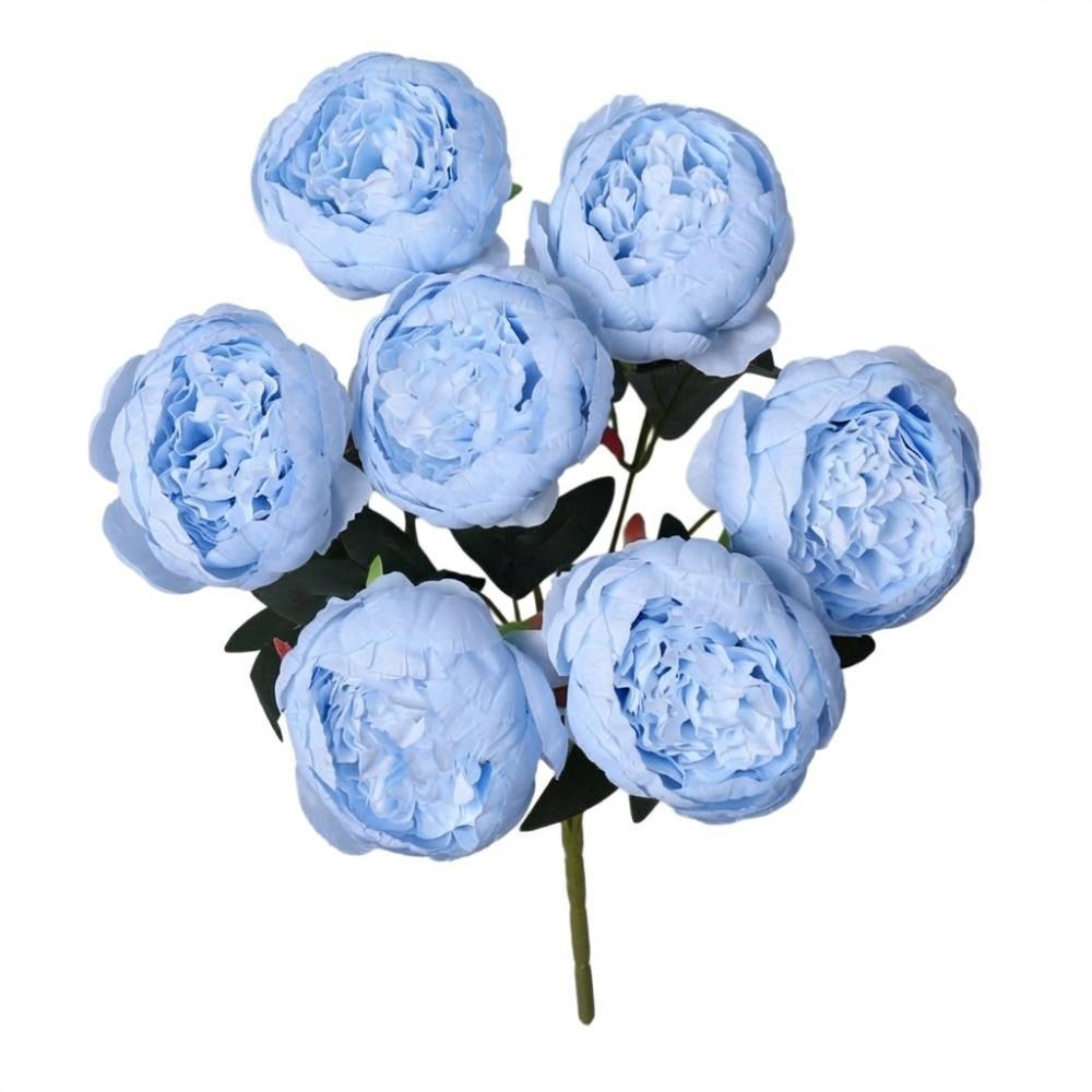 44cm Height Simulation Flower 7 Heads Peony Buds Wedding Bouquet Desktop Ornament