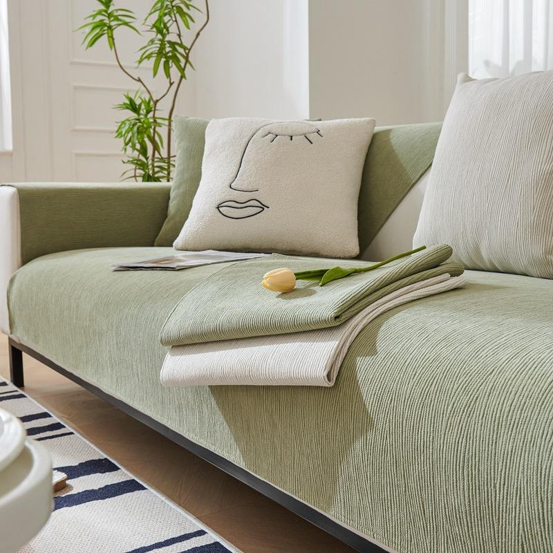 Подушка для дивана, современная легкая, роскошная, универсальная синельная нескользящая простая однотонная ткань для четырех сезонов, чехол для дивана