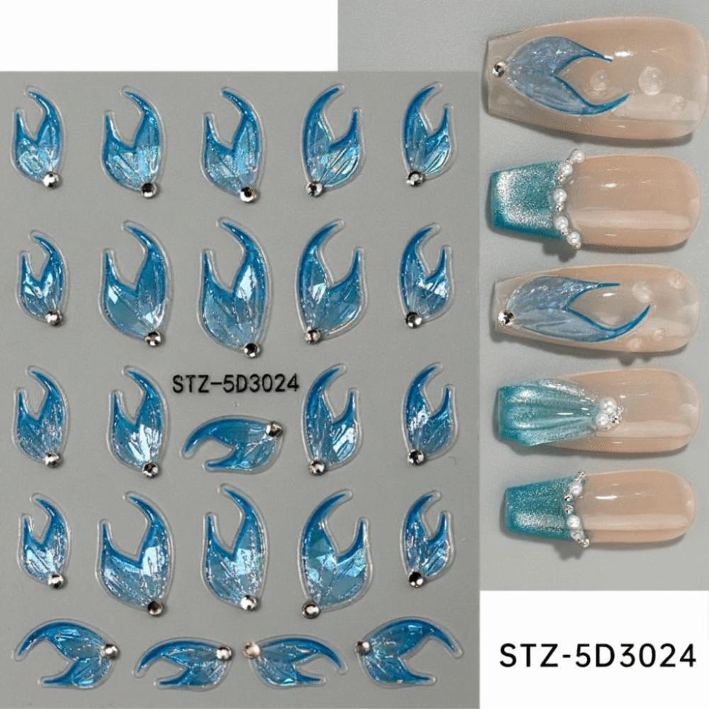 with Diamond Press on Nail Stickers Nail Decals for DIY Manicure Decorations