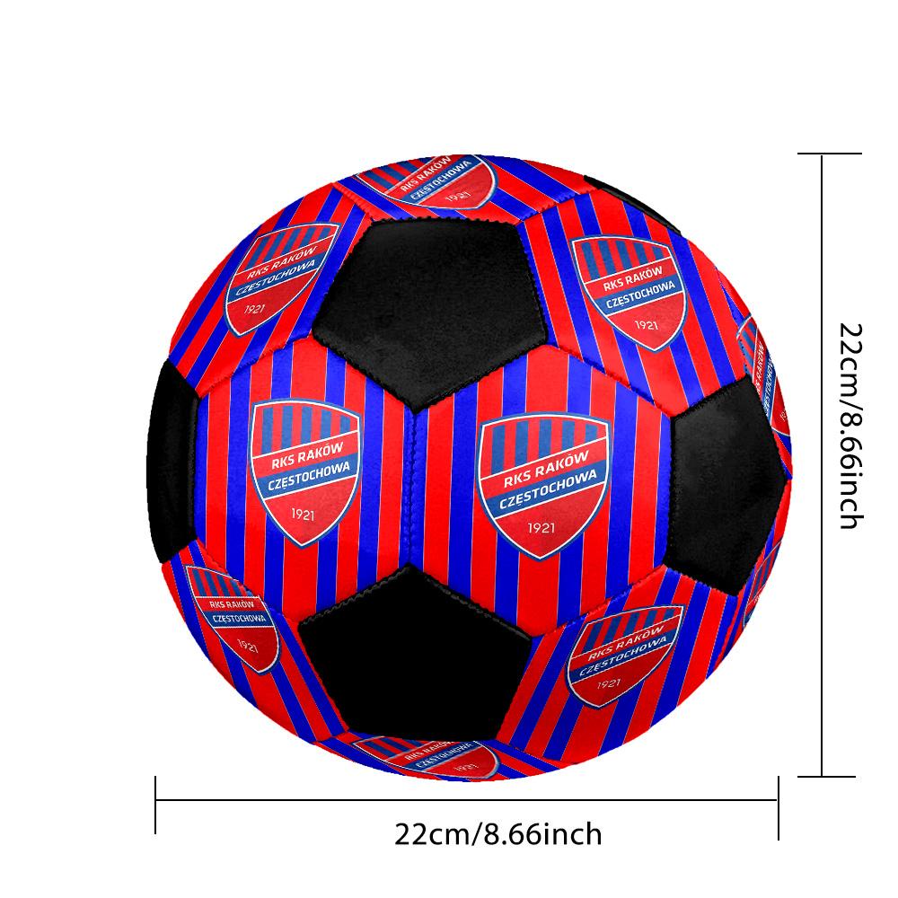 Raków Częstochowa Indoor Soccer Ball Colorful All Ages Size 5 Machine Stitched PVC Competition Ready Durable High-Bounce