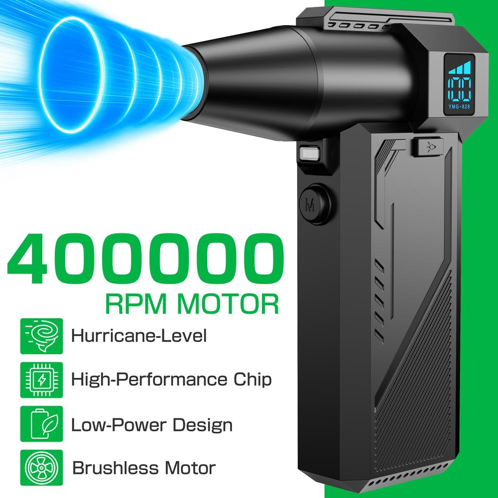 2025 Ручной турбовентилятор с зарядкой Type-C и щеткой, портативный высокоскоростной инструмент для выдувания и очистки, мощный воздуходув, турбовентилятор