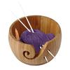 Handmade Wooden Yarn Bowl with Lid Durable Spiral-Open Design Crochet Thread Bowl for Organized Knitting