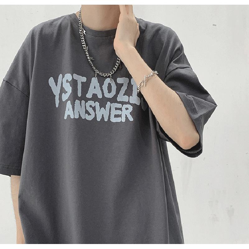 M-5XL мужские футболки с коротким рукавом с буквенным графическим принтом, повседневная футболка для мужчин, топы с круглым вырезом в стиле ретро для