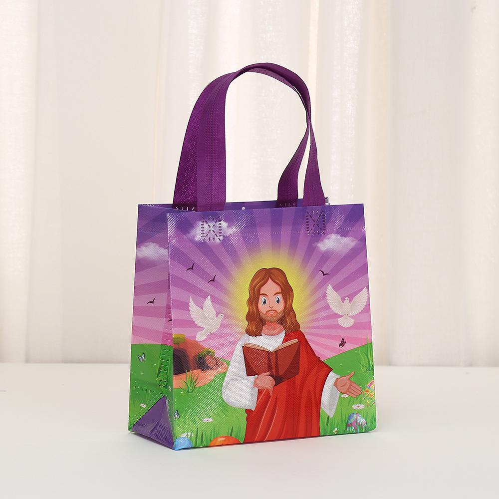 12/30pcs Reusable Non Woven Easter Party Gift Tote Bags Festive Durable Eco-Friendly Packaging Goodies Container