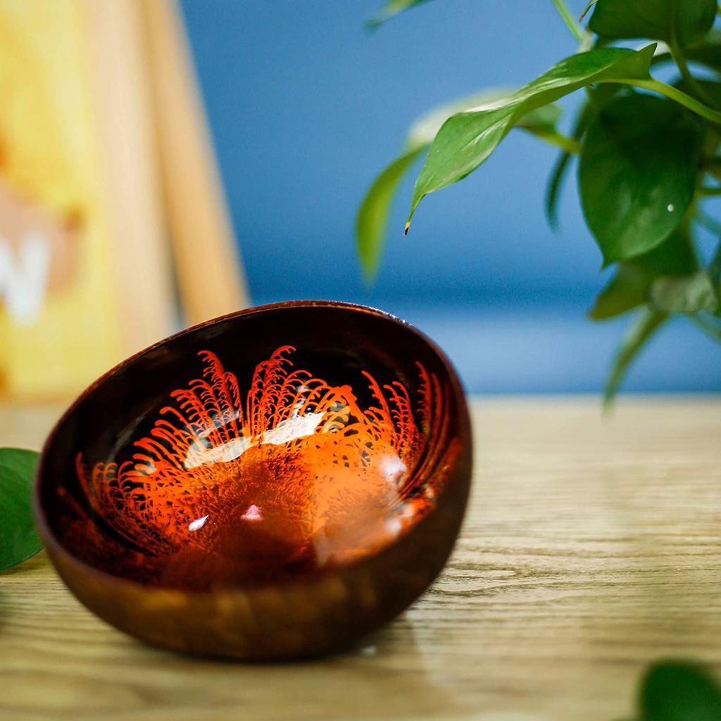 Guansen Colorful Decora Bowl Eco Friendly Holder for Key Lacquered Coconut Bowls