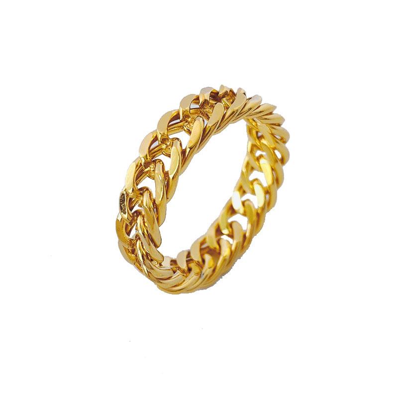 Korean Style Simple Ins Cool Style Chain Titanium Steel Ring Women's Ring