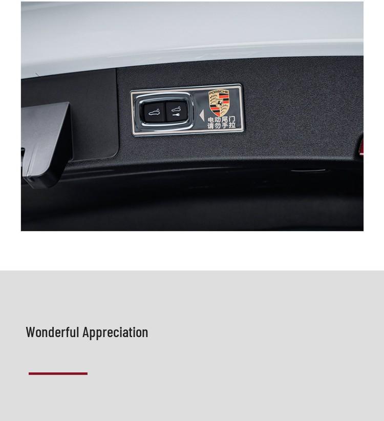 Наклейка-предупреждение об электрической крышке багажника Porsche