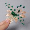 Green Crystal Tiara Flower Leaf Headbands Bridal Clips Crystal Hair Combs Rhinestone Hair Comb