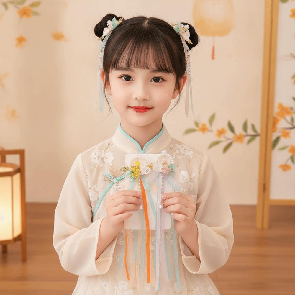 1 Pair Flowing Tassel Rabbit Tassel Hairpin Long Ribbon Ribbon Bows Hairpin Moon Festival Party