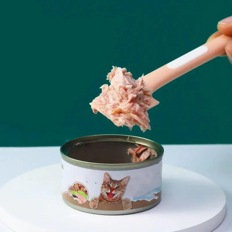 Pet Canned Spoon 3 In 1 Universal Sealing Lids Feeding Stirring Long Handle Cat Scoop Pet Feeding Tableware Accessories