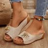 Женские сандалии на танкетке с открытым носком большого размера Весна/Лето 2025 - Европейский и Американский Стиль