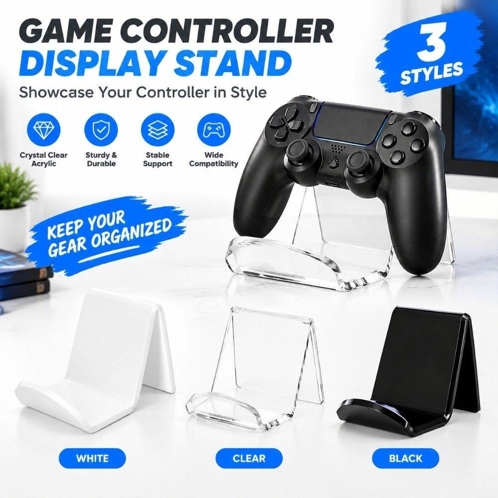 1pcs Acrylic Game Controller Holder Self-Adhesive Controller Wall Mount Bracket for Gamepad Display