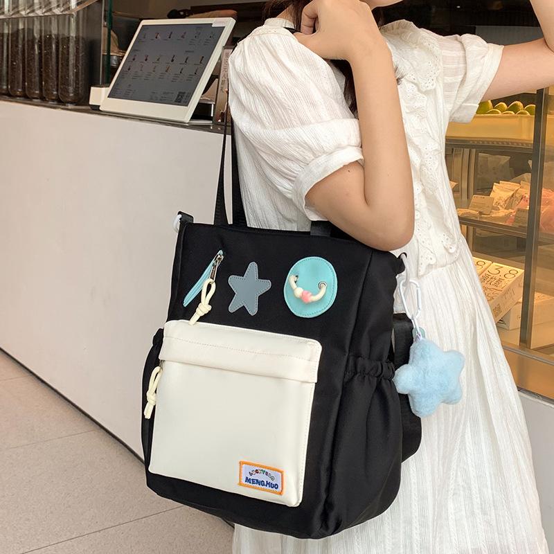 Tutorial Bag Tutorial Bag Carrying Book Bag Girls and Children Primary School Students Contrasted Color Handbag One Shoulder Crossbody Bag