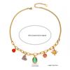 18 K Gold Plated Pendant Necklace Stainless Steel Choker Necklaces Charm Chain  Women's Jewelry
