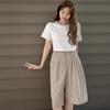 New Arrivals Open Run Women Wide Pants Classic Pleat Beige And Black Summer