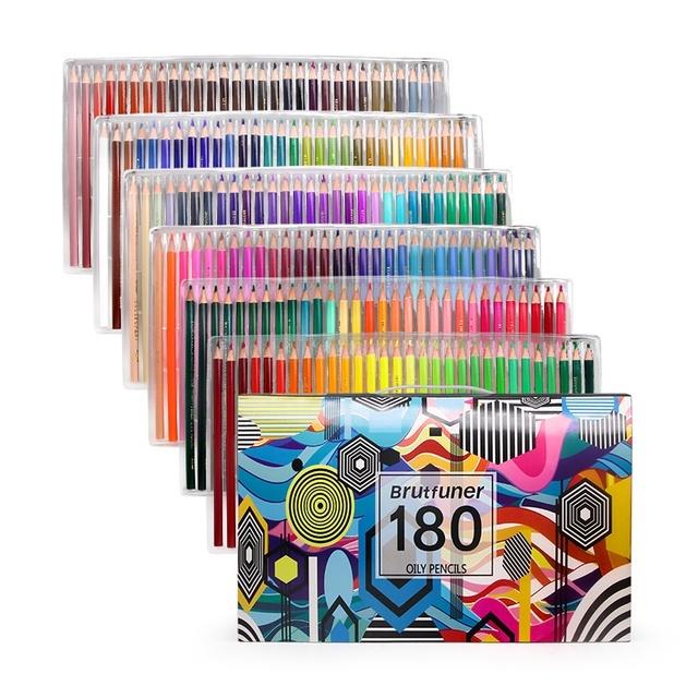 48/72/120/160/180 Colors Oil Pencil Artist Professional Color Pencils Set Sketching Painting For Kids Students Drawing School Art Supplies