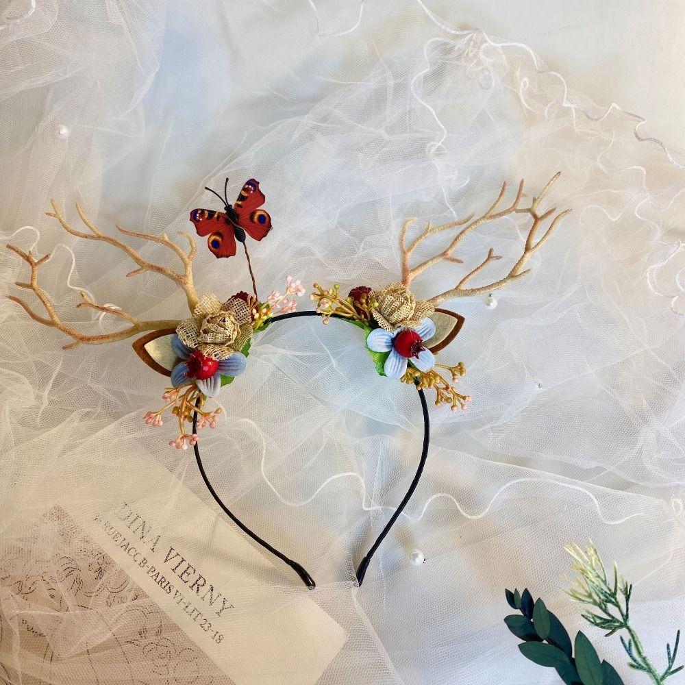 Deer Horn LED light Korean Style Hairbands Elk Christmas Antler Headbands Women Luminous Hair Hoops