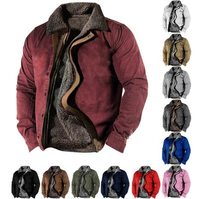 Мужская зимняя Повседневная куртка на пуговицах с длинным рукавом и принтом на Хэллоуин, толстое пальто