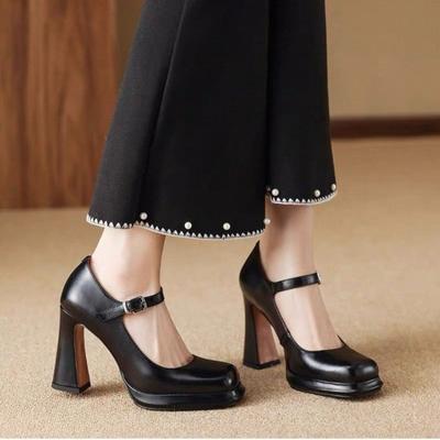 Мода Элегантные Женские Туфли на Высоком Каблуке с Квадратным Носком Босоножки на Каблуке Тренд 2025 Новая Мода Летние Массивные Туфли Платье Вечеринка Женские Лодочки Сексуальные