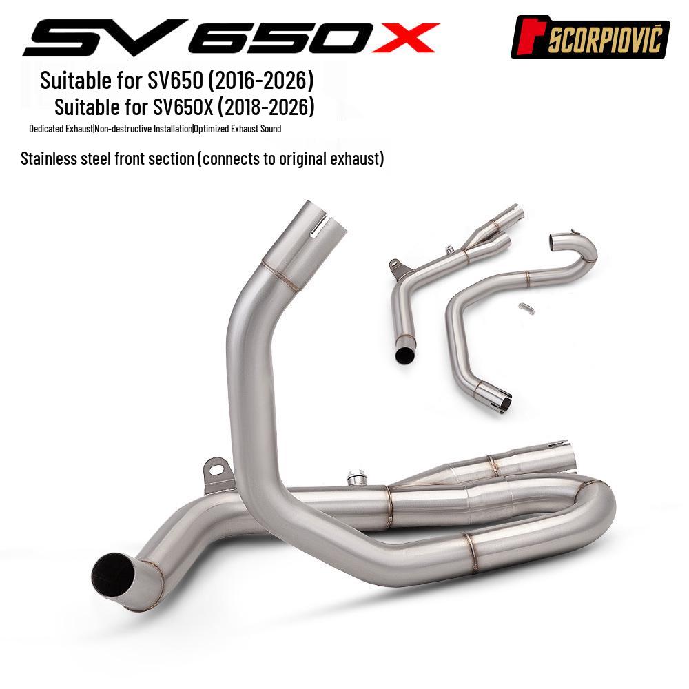Адаптер передней части SV650: Преобразует оригинальный выхлоп в 51 мм (Для 2016-2026)