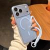 Прозрачный акриловый чехол с ремешком на запястье Magsafe для iPhone 18 17 16 15 14 Pro Max, магнитный шнурок, жесткая ударопрочная крышка из поликарбоната
