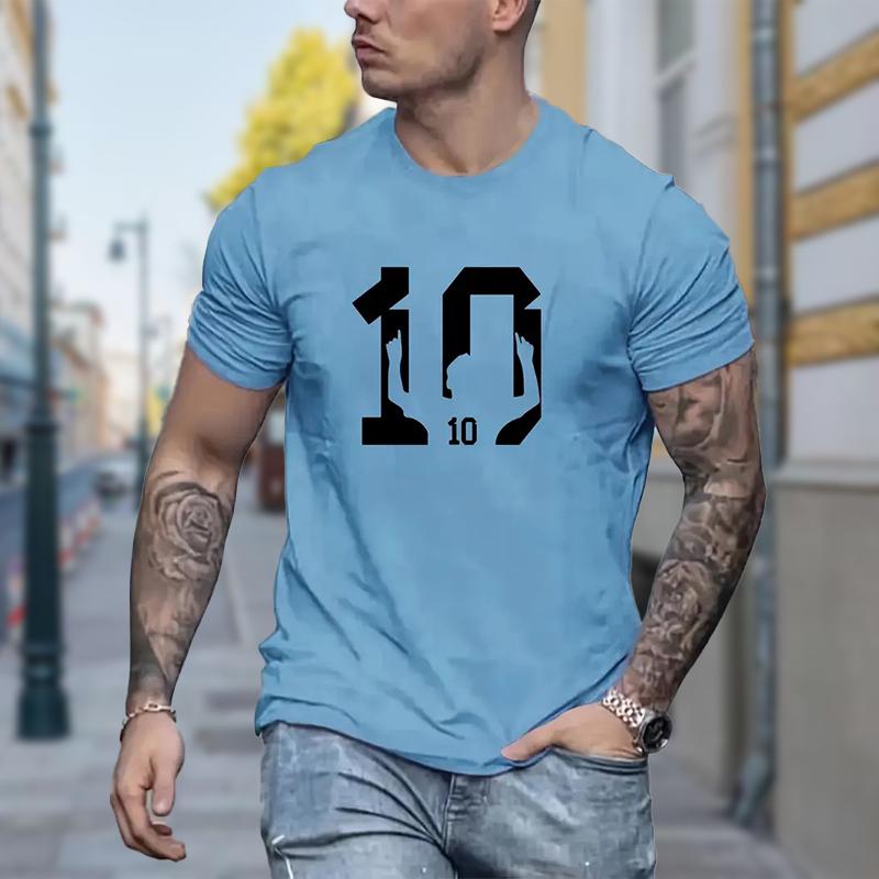 Новая летняя мужская модная футболка с принтом Personality Number 10, мужская футболка, топ