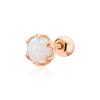 [Bnbgold] 14K/18K June White Opal Cabochon Birthstone Piercing Earrings, One Side Npe26157